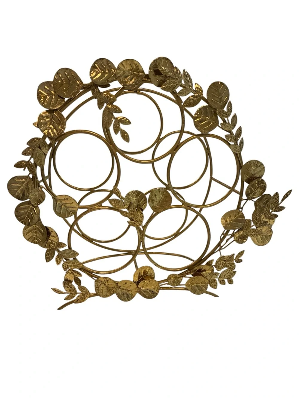 Anthropologie Gold Leaf Metal Wine Rack